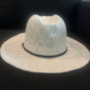 Rachel Zoe White Knit Fedora Hat